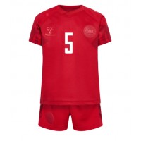 Danmark Joakim Maehle #5 Replika babykläder Hemmaställ Barn VM 2022 Kortärmad (+ korta byxor)